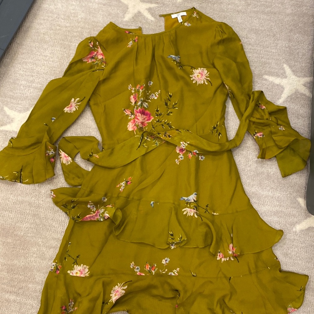 Joie khaki floral dress size 4